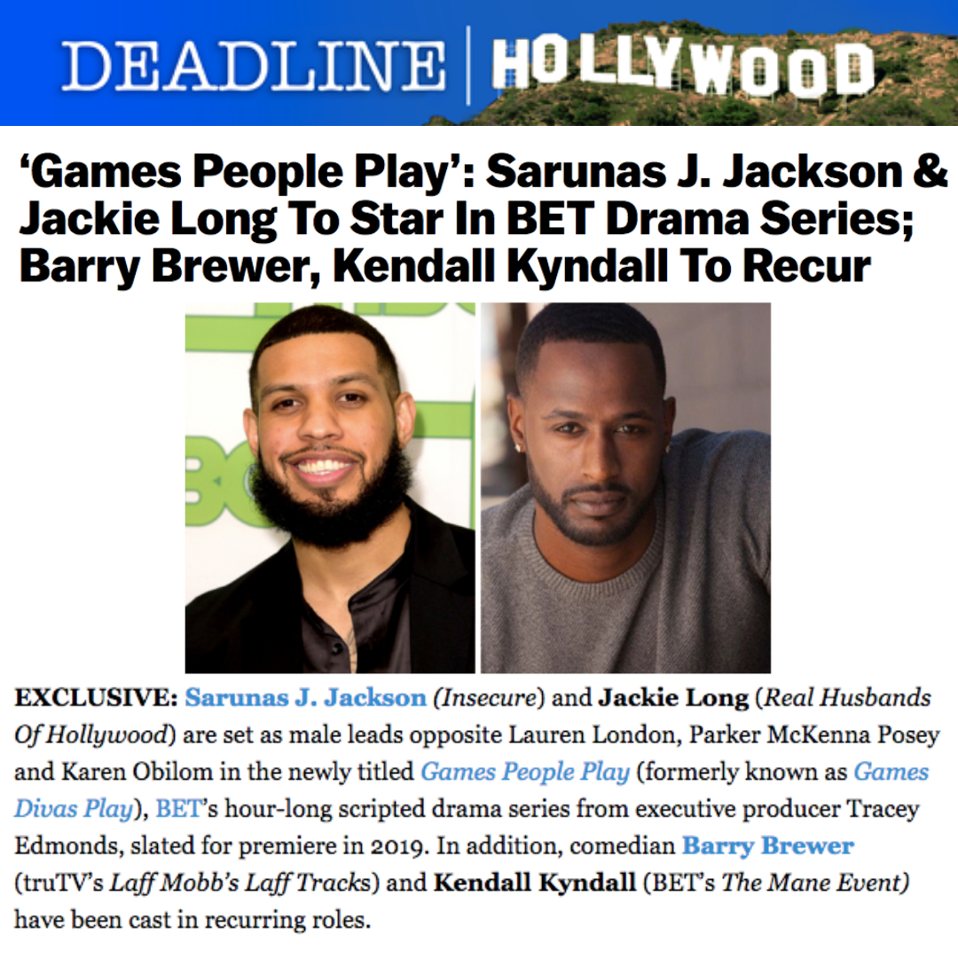 Games People Play': Sarunas J. Jackson & Jackie Long To Star In